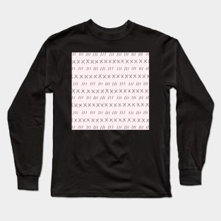 Blush Light Pink and Grey Hand Drawn Pattern Long Sleeve T-Shirt